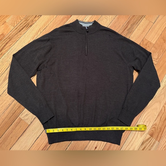 Peter Millar Crown Soft Wool/Silk 1/4 Zip Sweater Chocolate Brown Mens Size XL - Picture 13 of 13